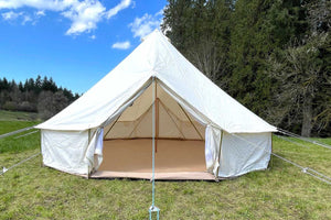 rear door closed on bell tent