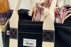 details of canvas tote pack capacity