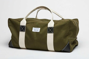 green canvas duffel bag