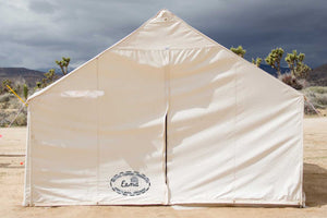 beckel wall tent in the desert