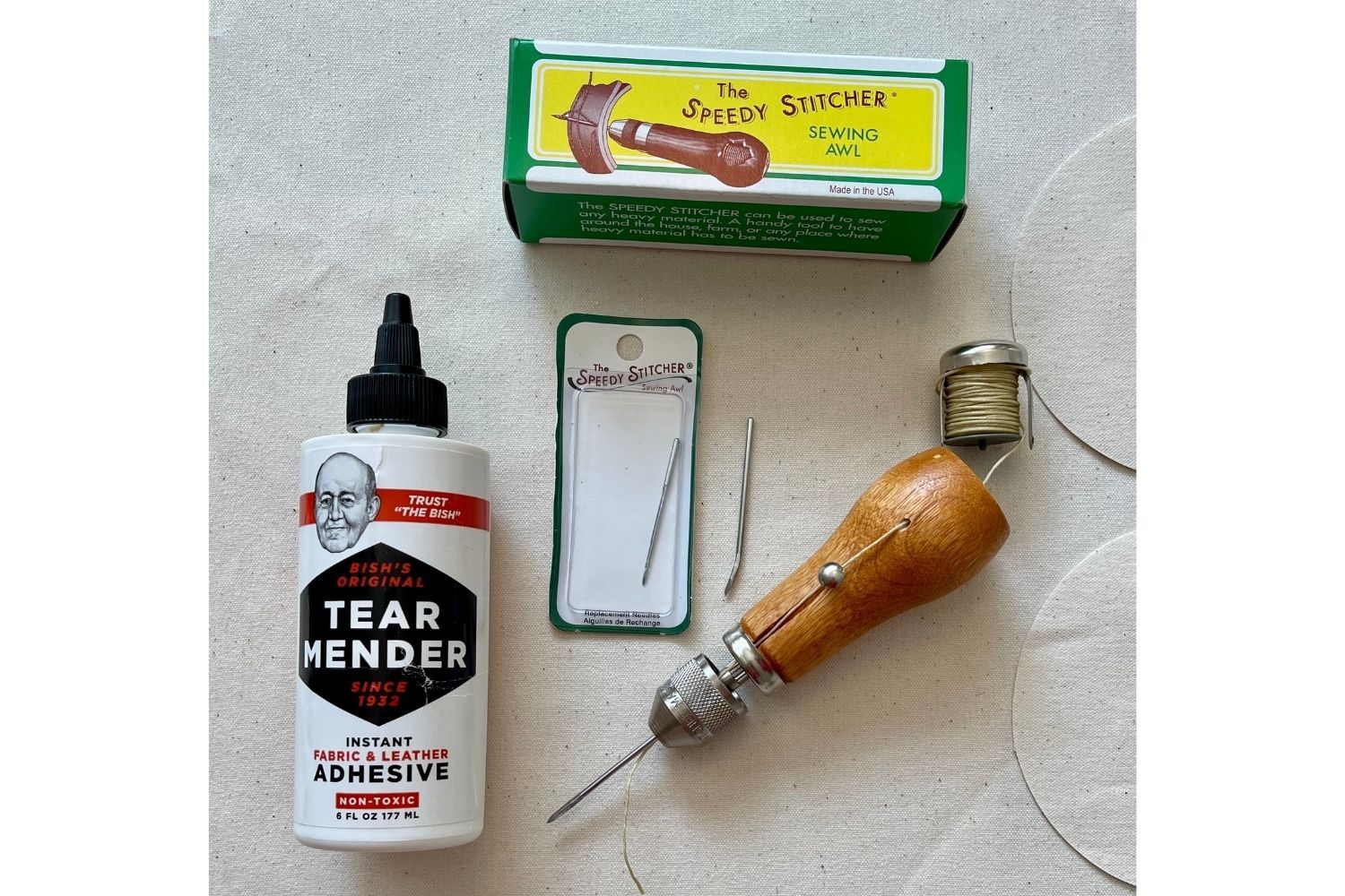 Heavy-Fabric Repair Kit - A Threaded Needle