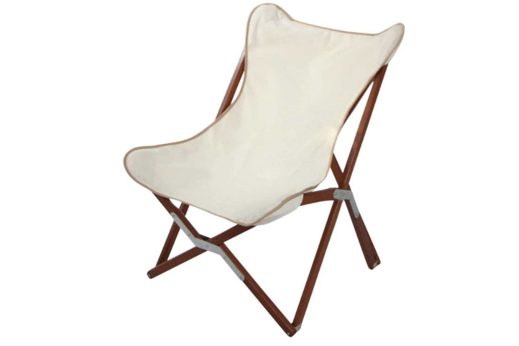 White canvas 2024 butterfly chair